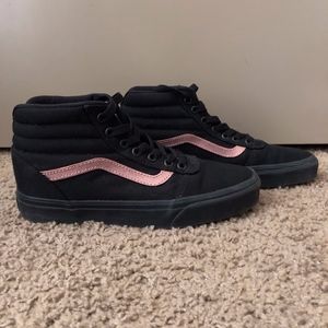 Black/Pink Hi-top Vans
